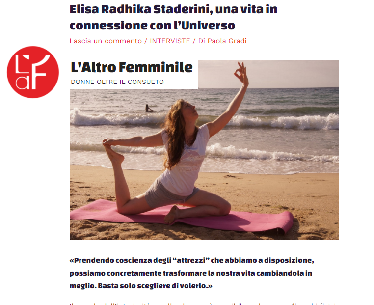 Elisa Radhika Staderini, una vita in connessione con l’Universo